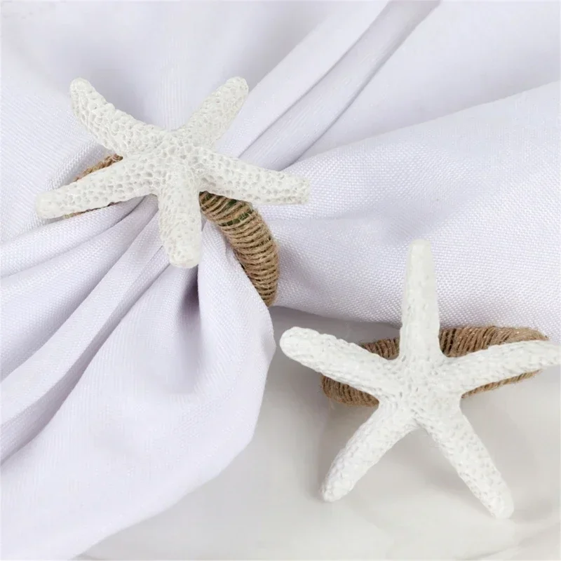 1pc Starfish Napkin Rings Ocean Coastal Nautical Summer Wedding Party Beach Table Dining Decor Napkin Holder Wedding Decoration