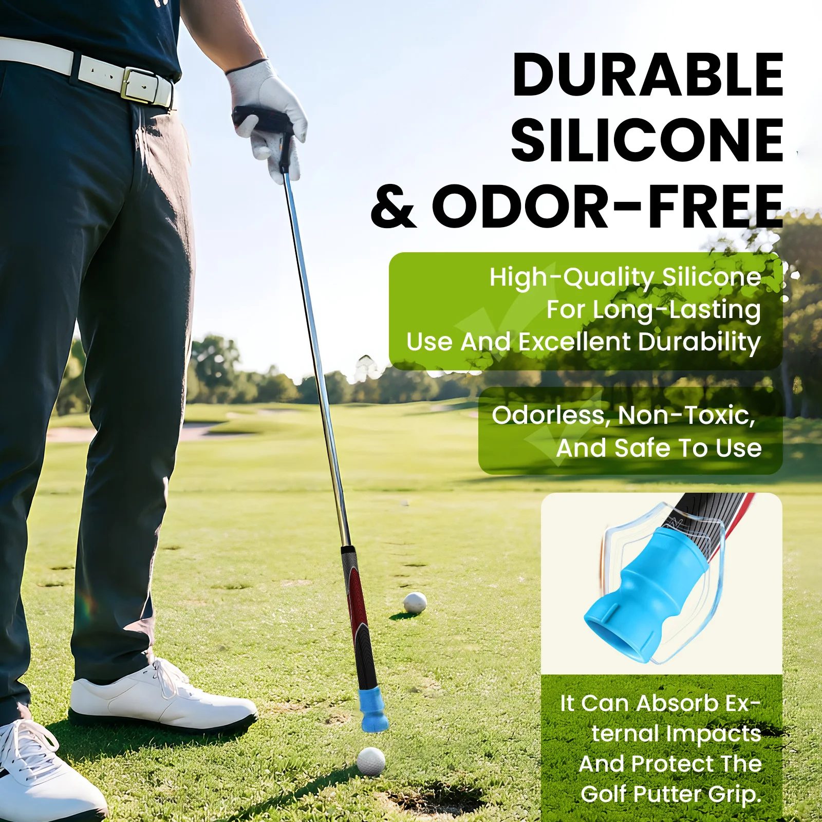 Golf Ball Retriever Suction Cup Picker Putter Grip Pick Up Tool Value 2 Pack