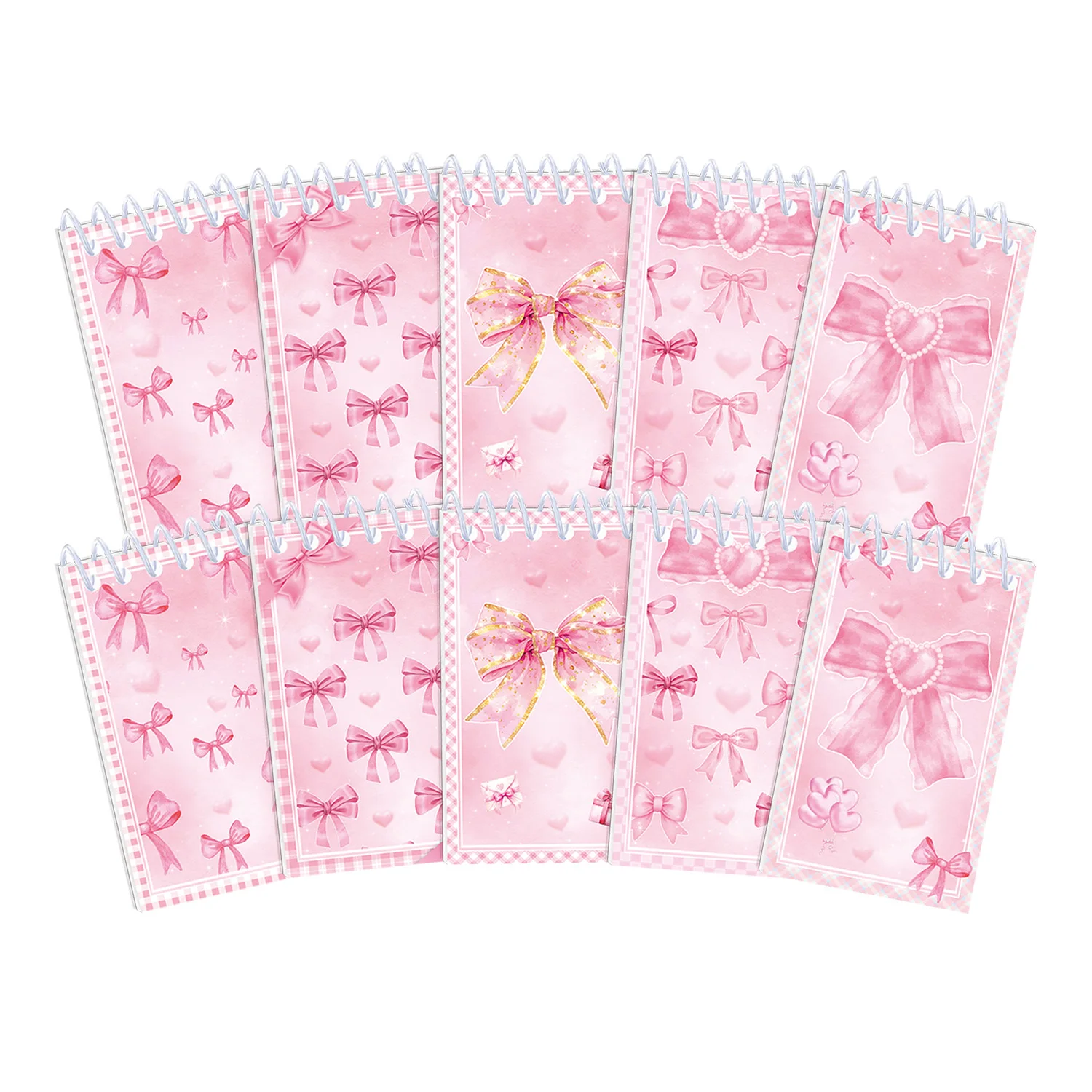 

Pink Bow Mini Spiral Pocket Notebooks Memo Pad Coil Booklet Notepads For Kids Gifts Party School Diaries