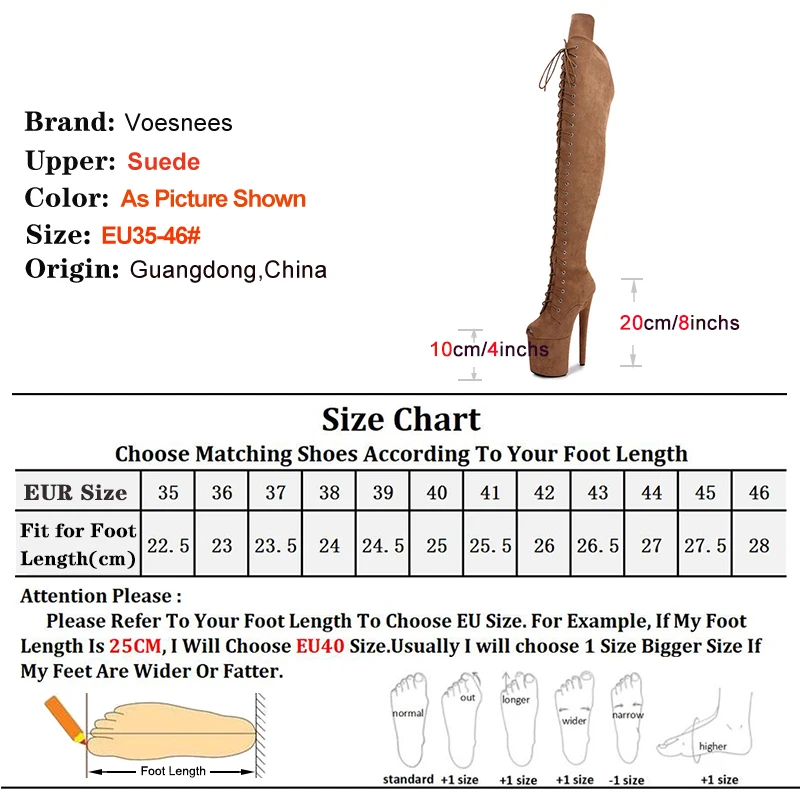 หนังนิ่ม Peep Toe ผู้หญิงรองเท้ากว่าเข่ารองเท้าบูทยาว 20 ซม./8 นิ้วรองเท้าส้นสูงต้นขาสูงรองเท้าผู้หญิงแพลตฟอร์ม Stripper รองเท้า