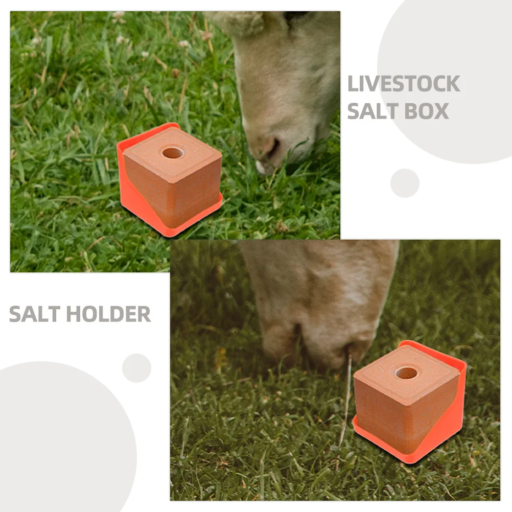 

3pcs Brick Box For Cattle Sheep Livestock Salt Feeder Durable Feed Pan Indoor Outdoor Use Farm Salt Feeder Supply