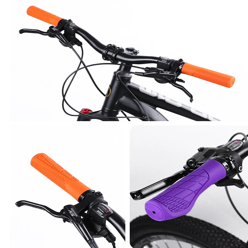 Rubber Handlebar Grips Folding Balance Bike Grips Shockproof Non-slip Mountain Bicycle Grip Aluminum Alloy Lock on MTB Cuffs