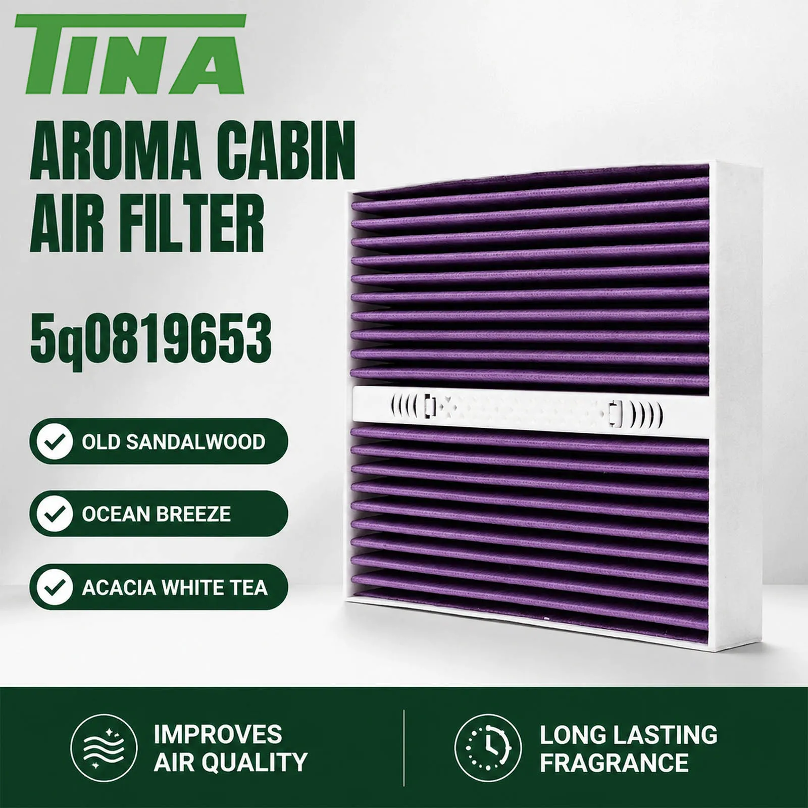 5Q0819653 Cabin Air Filter For Audi A3 8V VW Golf Mk7/Mk7.5 Skoda Octavia Mk3 Car Fragranced Cabin Air Filter Scented AC Filter