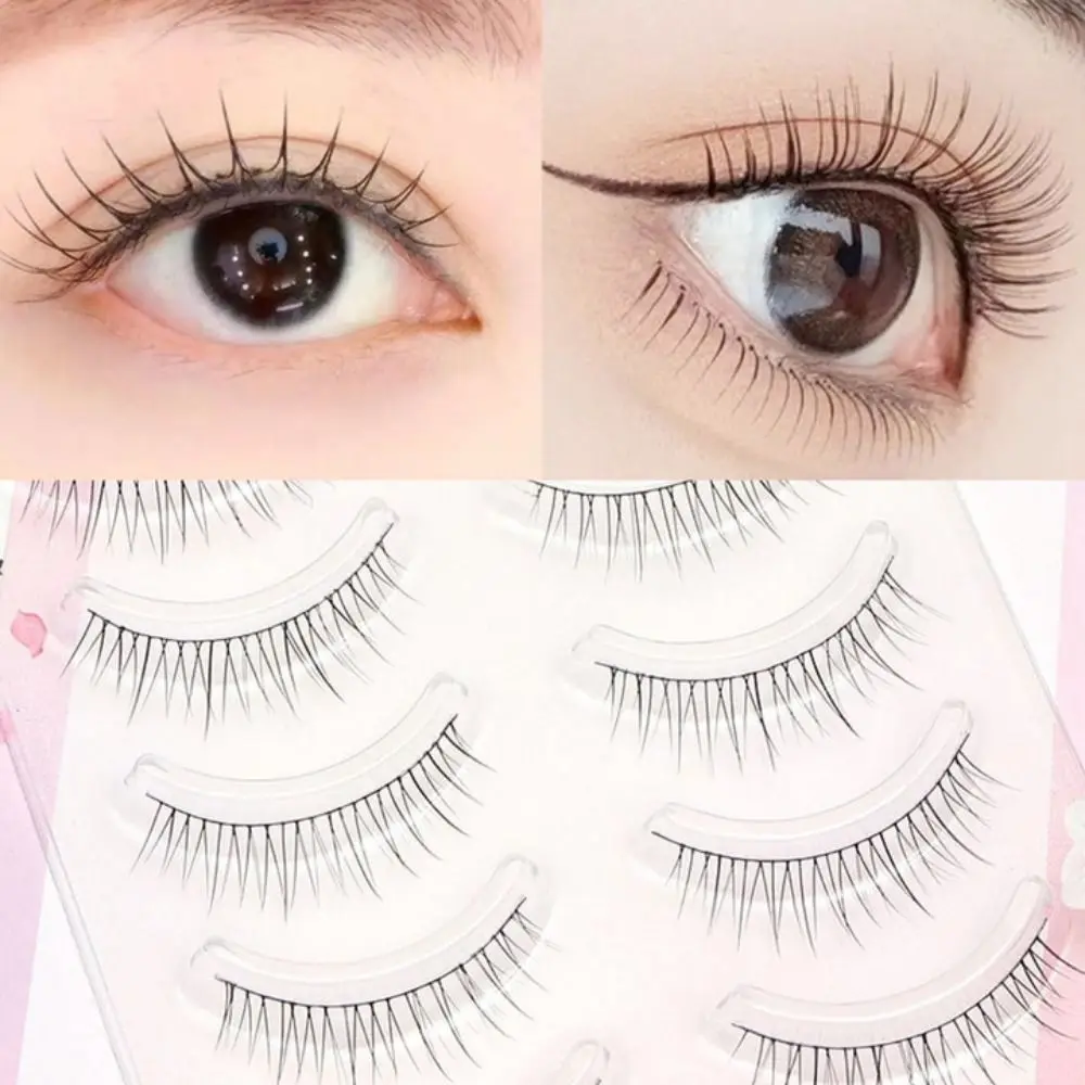 3D Nerz Haar Falsche Wimpern Dünne Transparente Stiel Natürliche Simulierte Manga Wimpern Kleiner Teufel Anfänger Make-Up-Tools