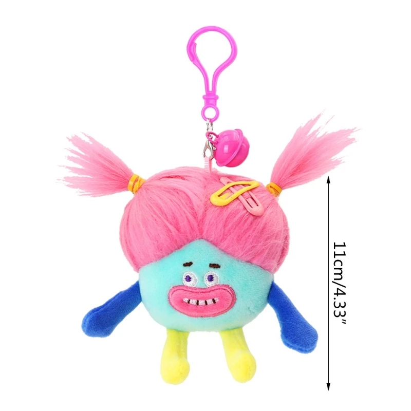 Ciondolo bambola capelli colorati, peluche, portachiavi, borsa, ornamento, pendenti per borsa