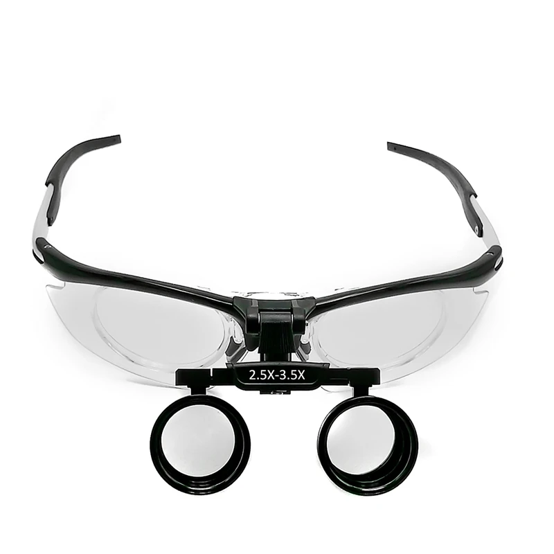 Zoom 2.5X-3.5X Binocular Dental Loupes with Aluminum Frame Inner Transparent Lens Medical Magnifier Lupa for Surgical Dentistry