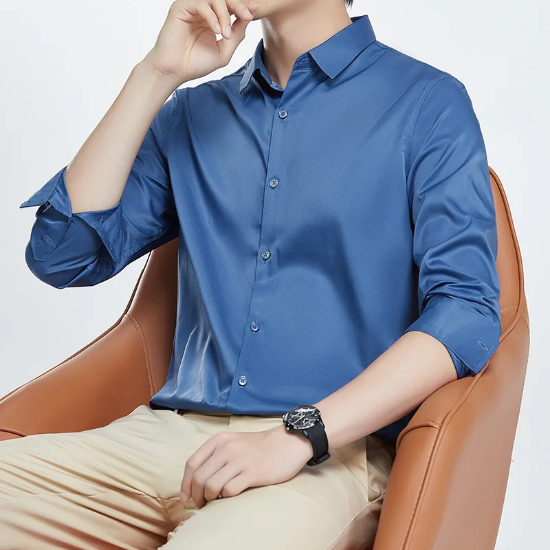 

Shirt Men's Long Sleeve Business Dress Suit Clothing Solid Color