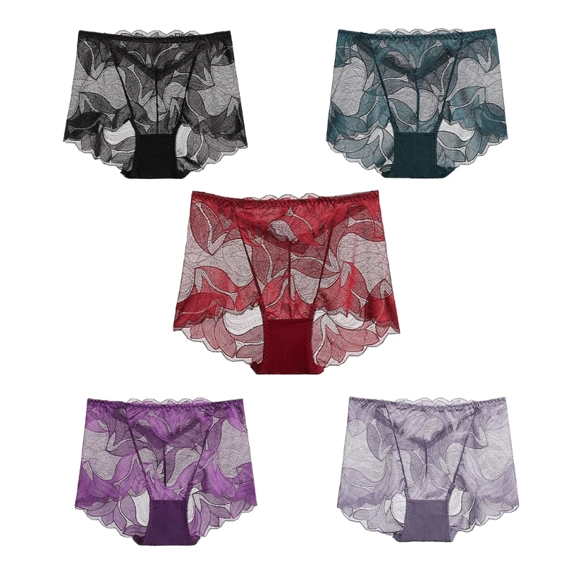 Cor sólida Skinny Pantie Confortável See-through Suave Sexy Underwears Respirável Floral Imprimir Calcinha para a Menina DropShip