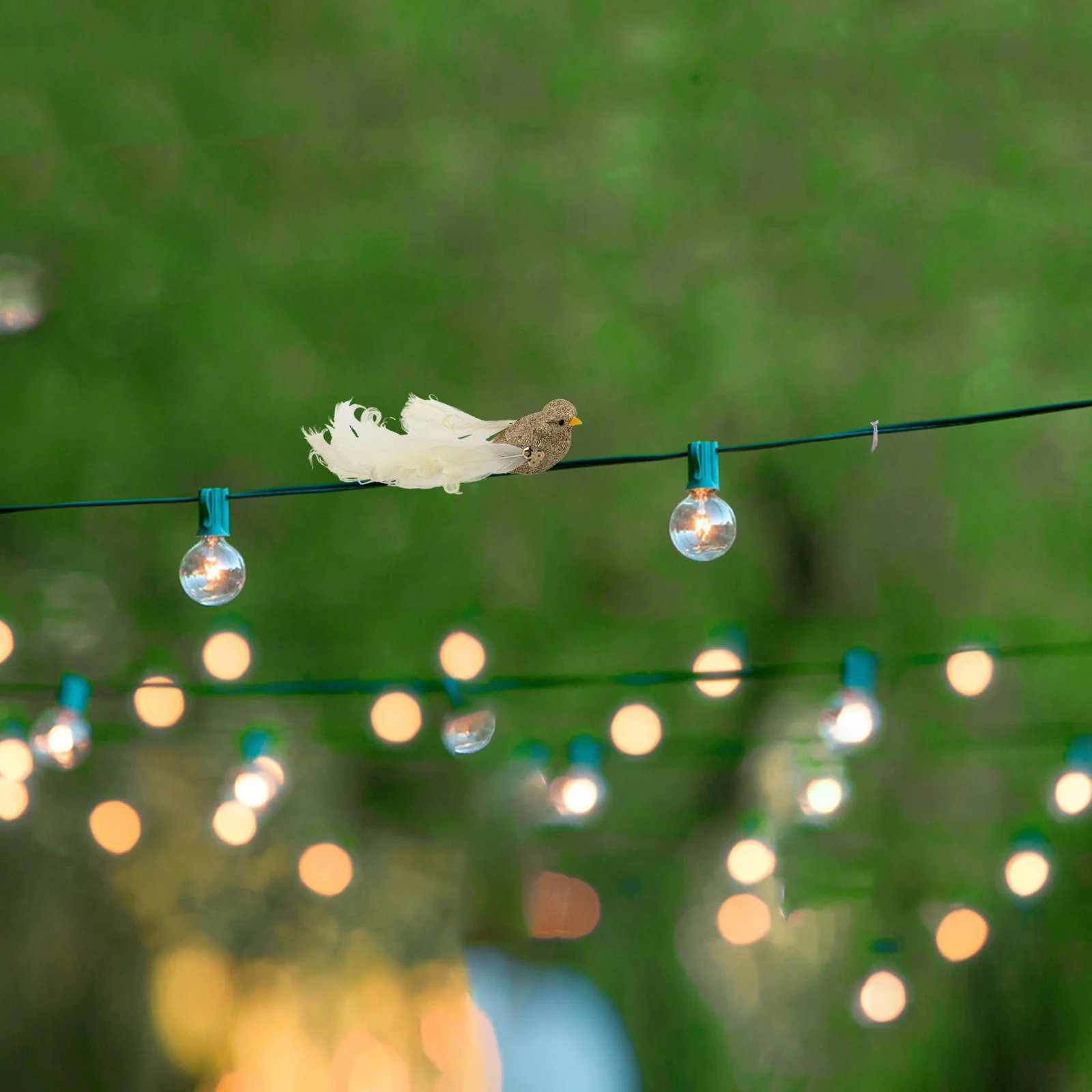 

6Pcs Simulated Birds Lifelike Glitter Accents Indoor Outdoor Decoration Craft Birds for Plants Tree Adornment Home