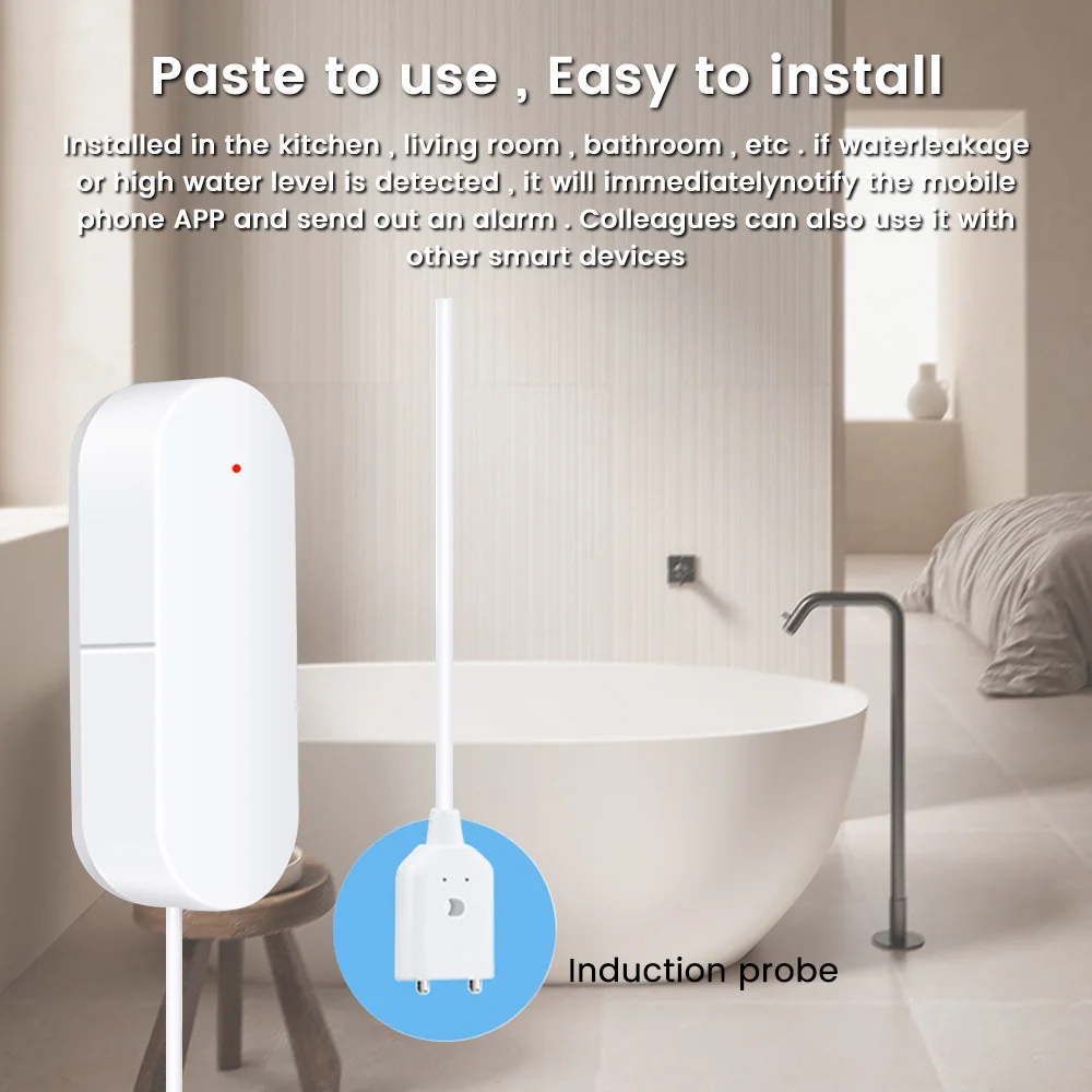 Imagem -05 - Smart Water Leak Alarm Sensor Detecção de Transbordamento Líquido Use para Tuya App Control Smart Home