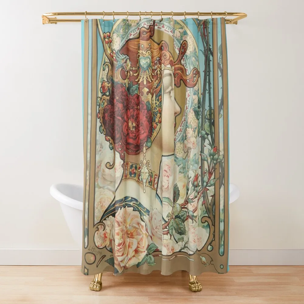 

French poster. Art nouveau advertising poster. Shower Curtain Bathroom And Shower Cute Shower Bathroom Decor Curtain