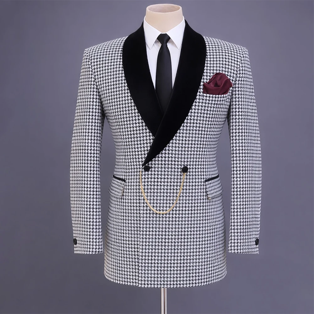 

Классический мужской костюм: роскошный двубортный черный бархатный пиджак с шалевым воротником, индивидуальный пошив, 1 предмет, повседневная мужская одежда, пальто