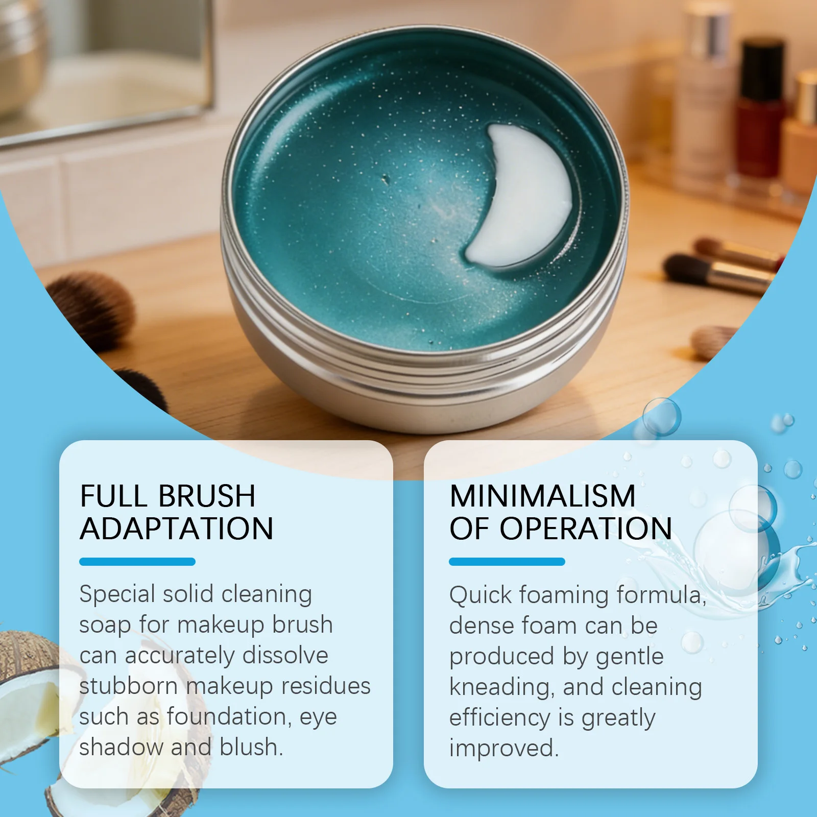 Makeup Remover Brush Cleansing Soap Deep Cleaning Gentle Care Foundation Sponge Puff Tool Shampoo Solid Bar Cosmetic Daily Quick