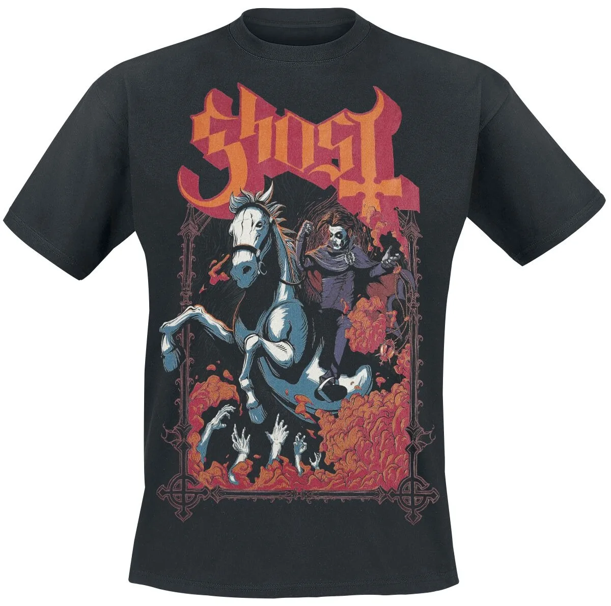 Ghost Red Cardinal & Papa Emeritus Print Cotton T-shirt Men Women Metal Band Unisex Tee