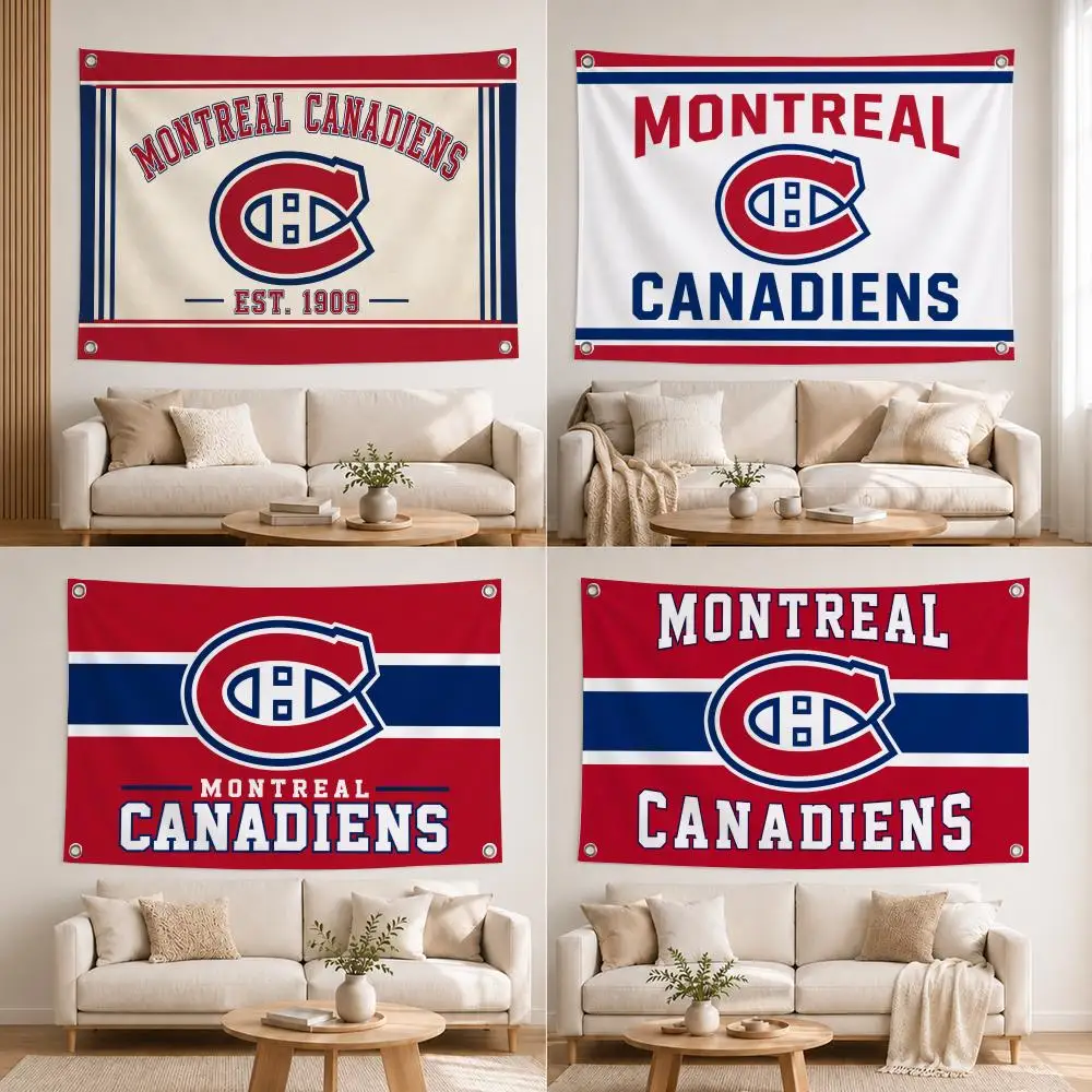 Hockey Team Montreal Canadiens Flags Home Yard Garden Wall Hanging Flag Indoor Outdoor Banner Decor for Patio Backdrop Art