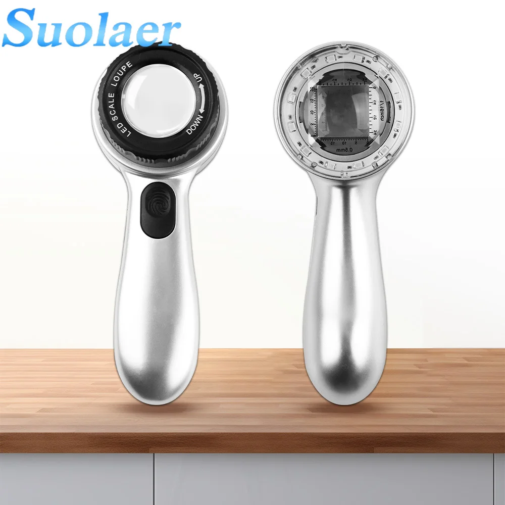 

USB Charging Skin Dermatology Dermascope 30X Magnifying Glass Polarized LED Adjustable Magnify Skin Analyzer Beauty Face Care