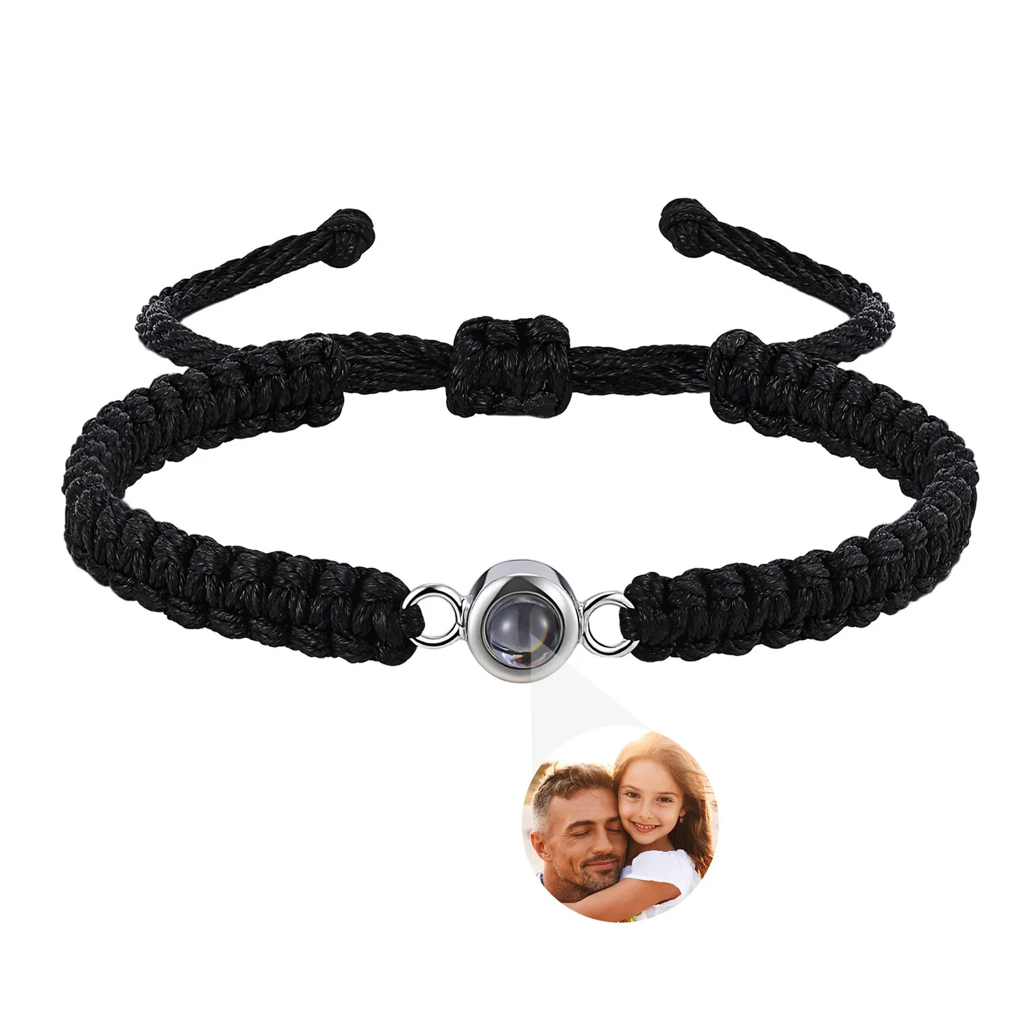 

Photo Bracelet, Customized Couple Bracelets for Him Her with Hidden Picture, Adjustable Memorial Keepsake Anniversary Jewelry