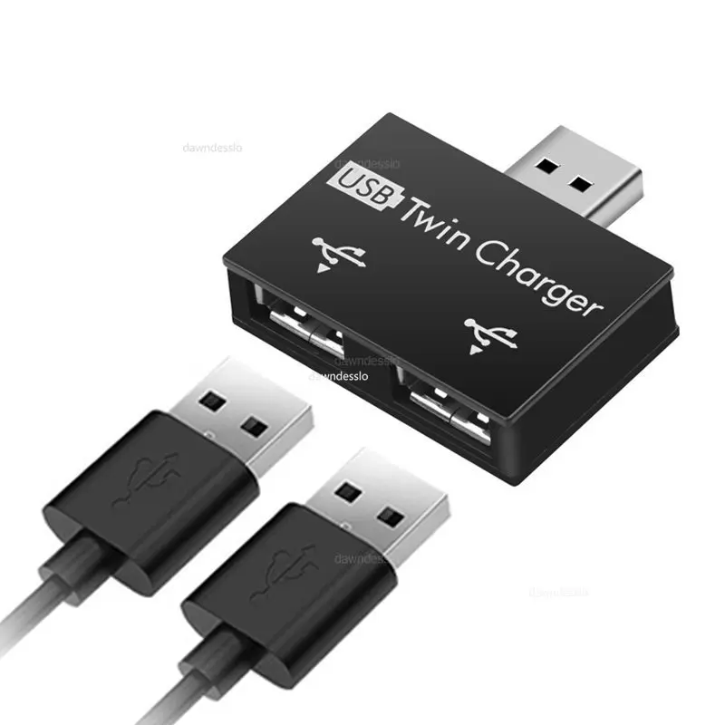 USB2.0 Splitter 1 Male To 2 Port Female USB Hub Adapter Converter for Phone Laptop PC Peripherals Computer Charging Accessories