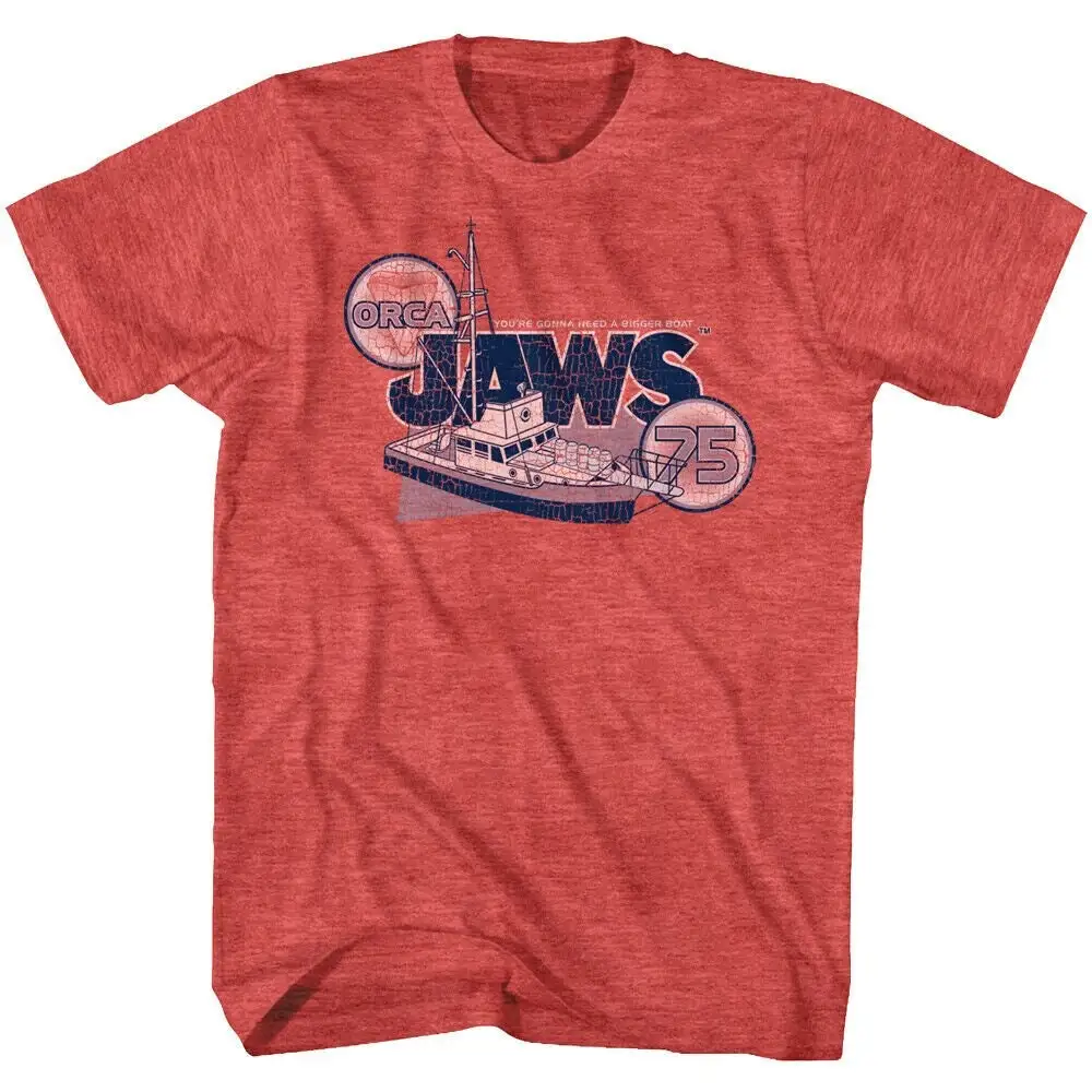 Jaws Men's T Shirt Orca Boat 1975 Movie Poster