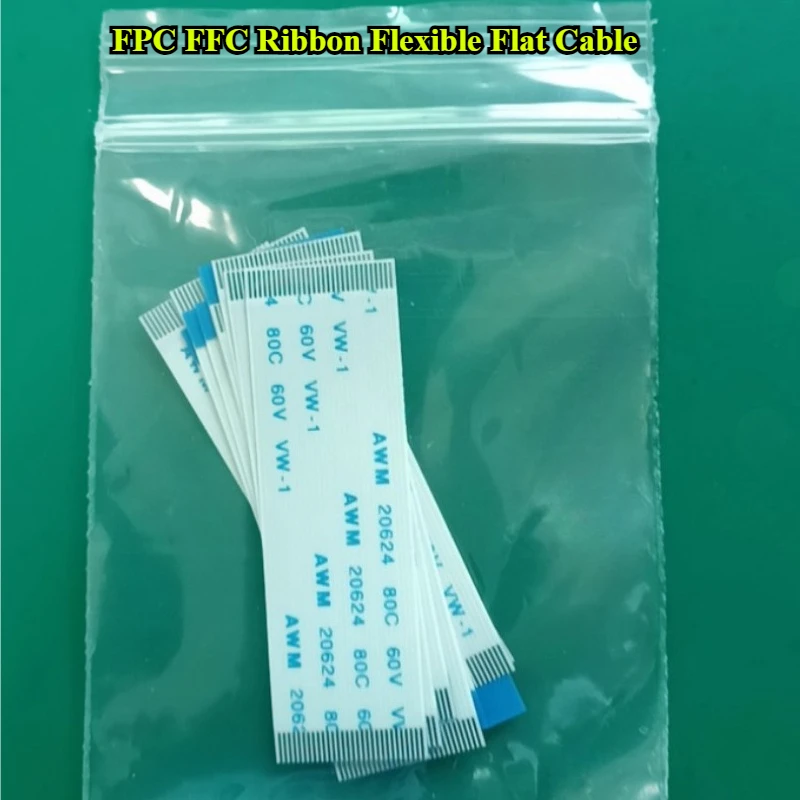 10Pcs FPC FFC Ribbon Flexible Flat Cable 4/6/8/10/12/14/16/18/20/22/24/26/28/30/32/34-40Pin Pitch 0.5mm Length 5/10/15/20/30cm