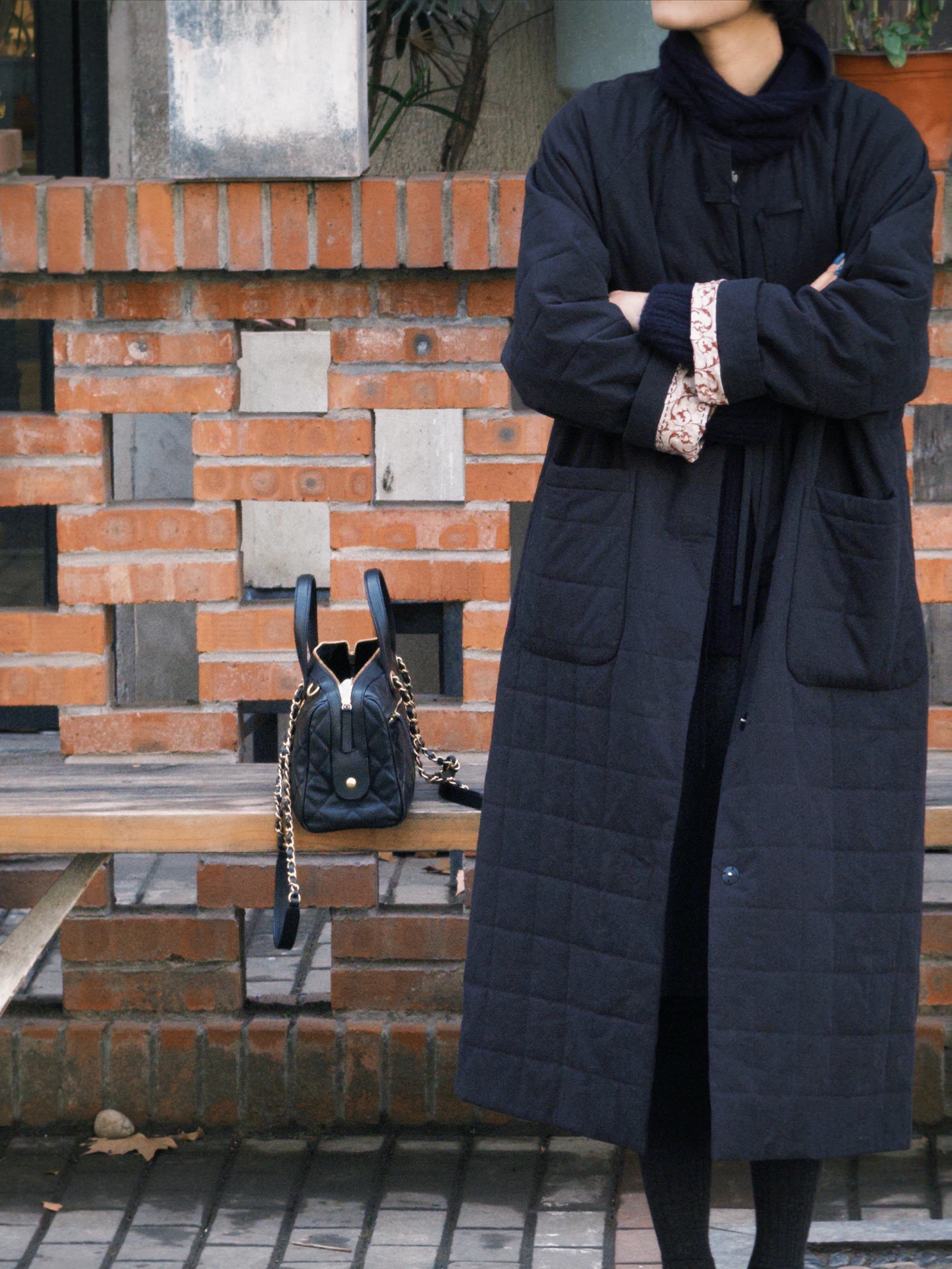 

Warm Wool Filled Long Jaet Women's 2025 New Winter Vintage Design Loose Fit Commute Straight Tube Sle Single Button Closure