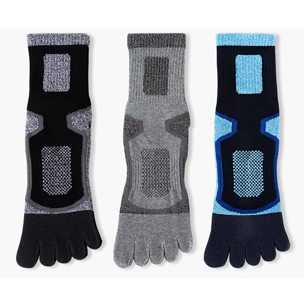 Neue Fünf-Finger-Socken für Männer, gekämmte Baumwolle, bunt, atmungsaktiv, Schweiß, Deodorant, antibakteriell, modische Sportsocken mit Zehen