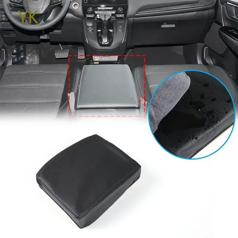 

For Honda CRV 2017-2022 Leather Black Car Armrest Box Protection Cover Interior Car Accessories