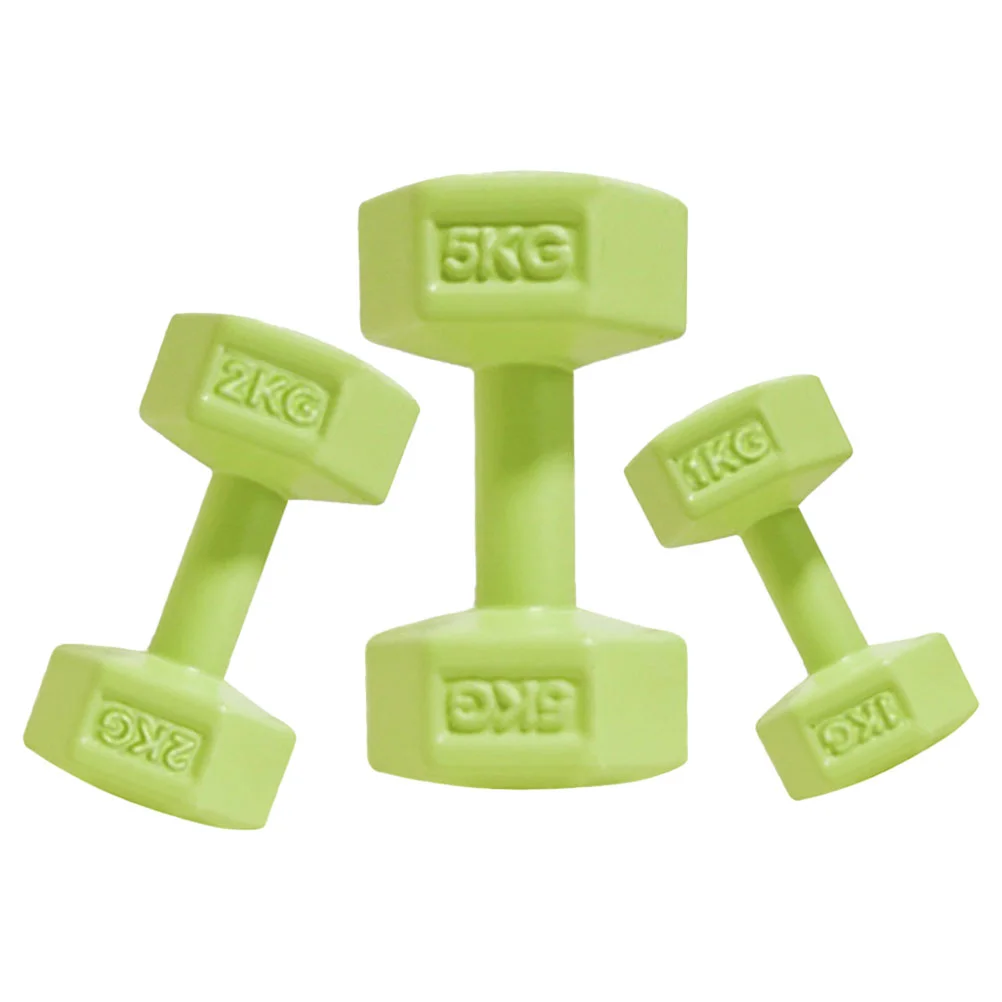 3 Pcs Mini Dumbbells Toys Miniature Sports Charms Micro Landscaping Simulated Decors Dollhouse Tiny