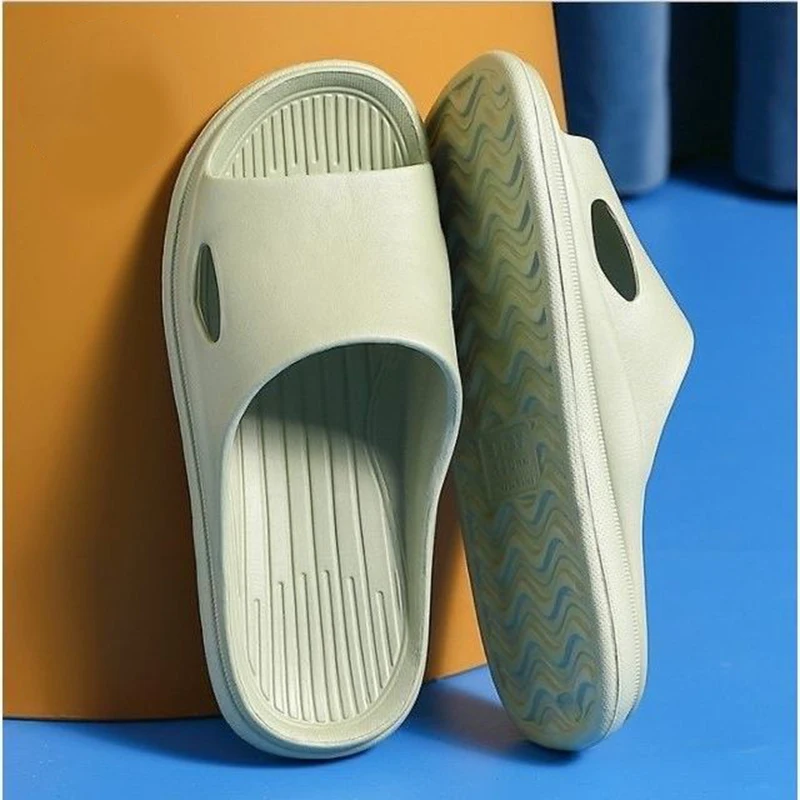 Soft Home Slippers Couple Summer Indoor Skid Proof Bathroom Slippers Sandals Hotel Solid Color Men Women Flip Flops Flat Shoes