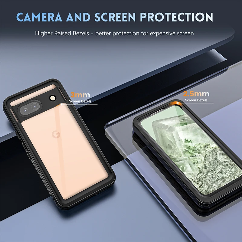 Waterproof IP68 Protection Case For Google 8A 7A Pixel 9 10A ProXL Transparent PC Back Cover 360 Full Body Drop Resistance Cases