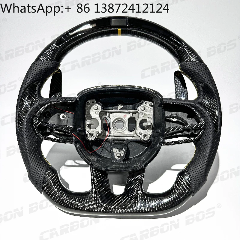 

Custom Carbon Fiber Steering Wheel for Dodge Challenger Charger Hellcat Durango SRT Scat Pack 392 Super Bee