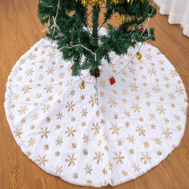 Faux Fur Christmas Tree Skirt New Year Ornament 152 Cm Christmas Tree Skirts Base Cover Winter Plush Circular Carpet Home Decor