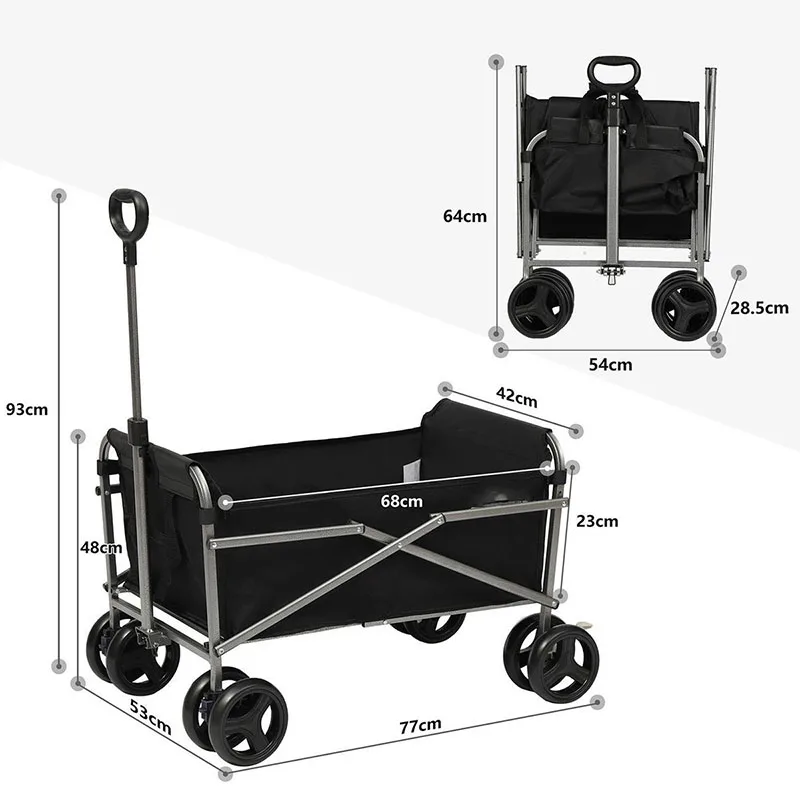 

NEW Portable Load-Bearing 80KG Two-Wheeled Utility Truck Trolley for Garden And Shopping - Durable Mobile Storage Solution