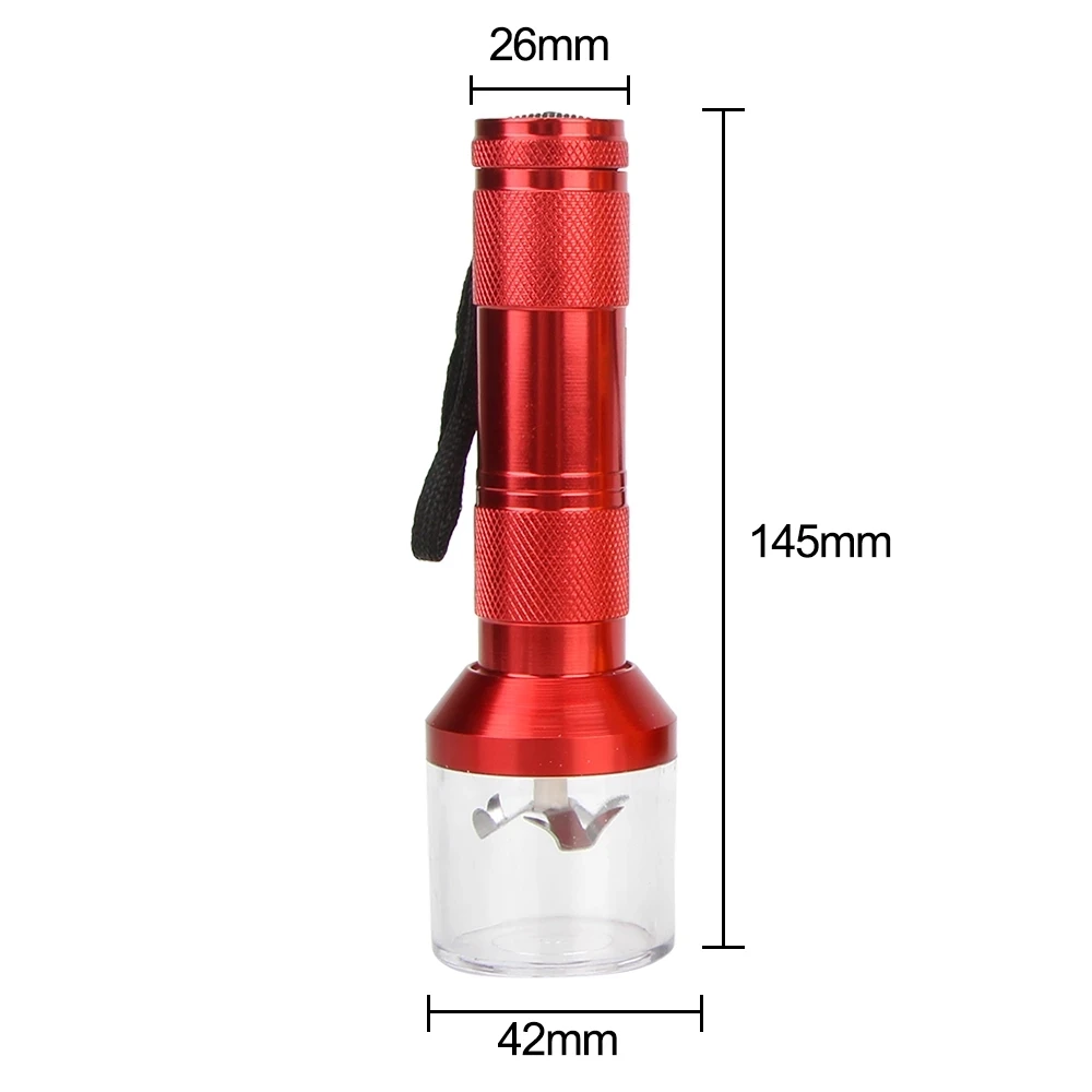 Travelling Mill Grinding Tool  Aluminium Grinder Portable Electric Torch Shape Herb Crusher Indoor Outdoor