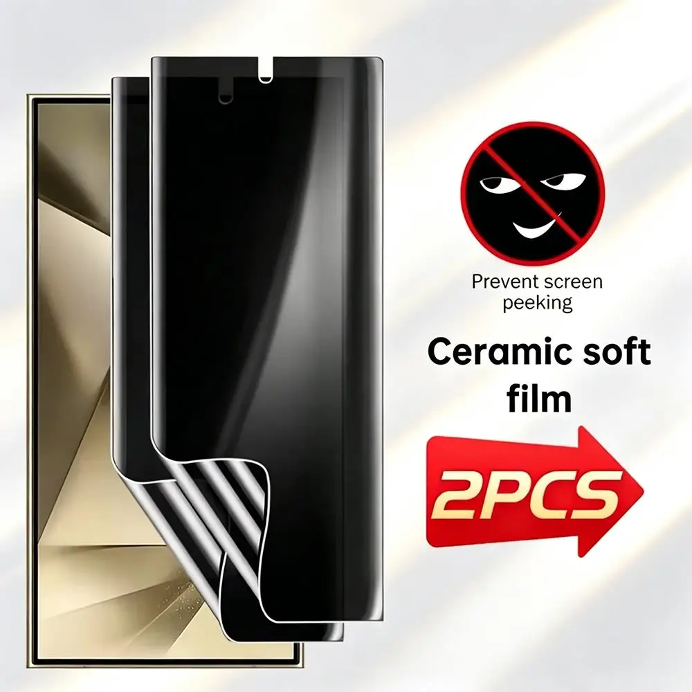 2Pcs Anti-Spy Glass Screen Protector for Samsung Galaxy S26S23 S24 Ultra S25 Edge S22 Plus A56 A55 A54 A35 Privacy Hydrogel Film