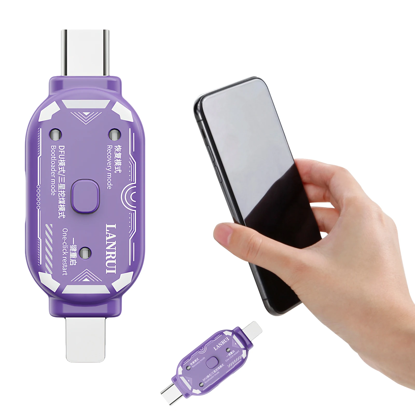 1-Click DFU Recovery Mode Box Engineering Repair Tool for for for for for iPhone for Auto Detect Dual Head Type-C No Button