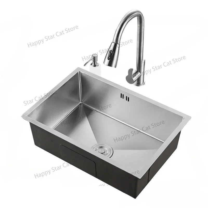 Full-size 304 Stainless Steel Sink Basin Under The Sink Stainless Steel Hand-made Kitchen Sink Single Basin