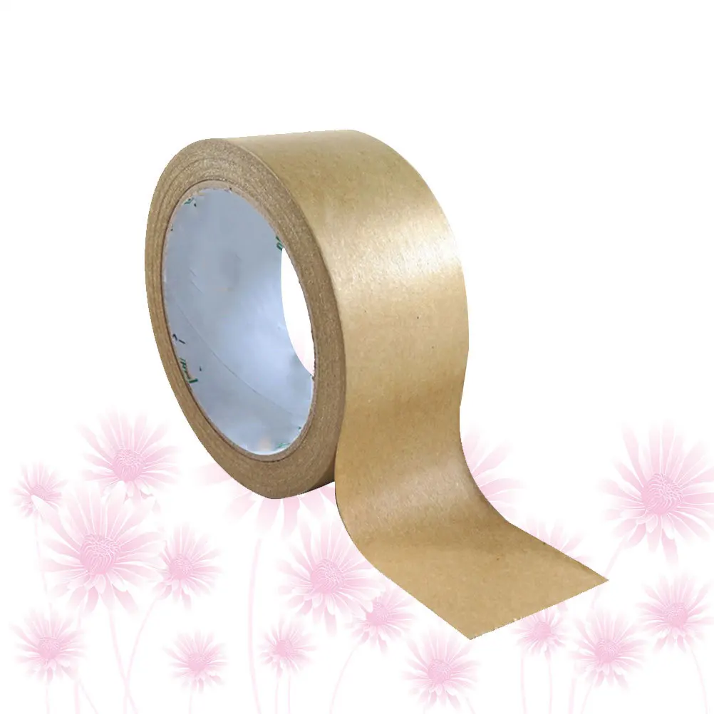 50mm クラフト紙テープ ソリッドカラー 装飾用 自己粘着 DIY クラフト ギフトラッピング用 耐水性 油性 カール防止 耐候性