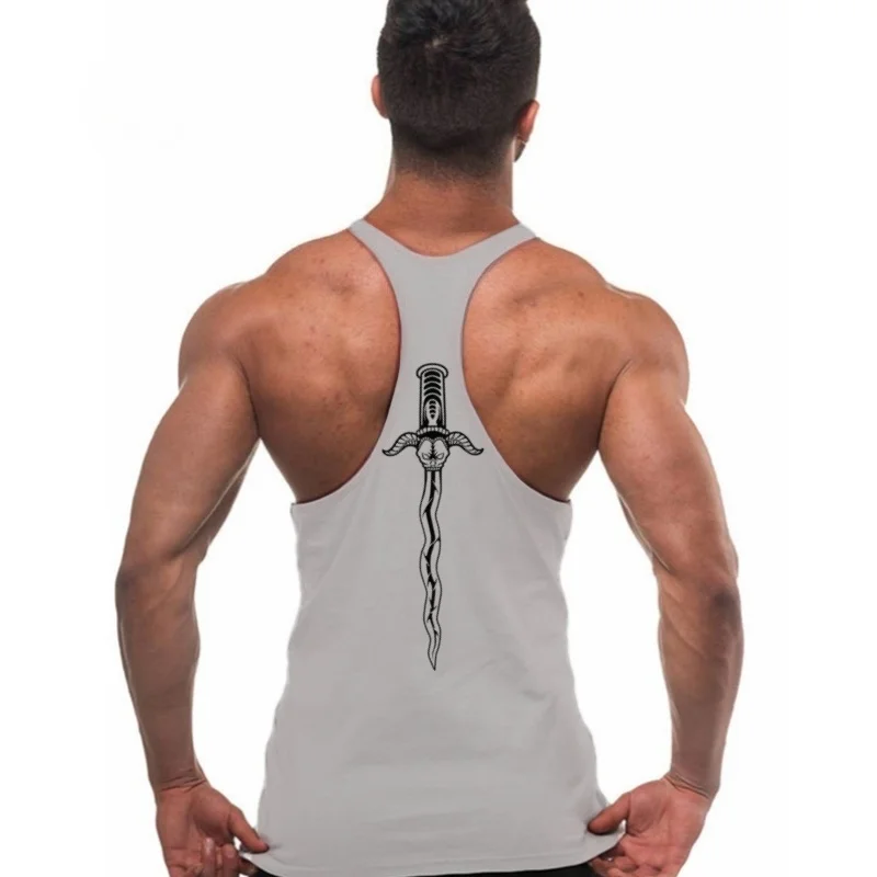 Canotta da palestra per bodybuilding da uomo – Camicia muscolare con gilet stringer, canottiera in cotone leggero per le sessioni di allenamento prolungate