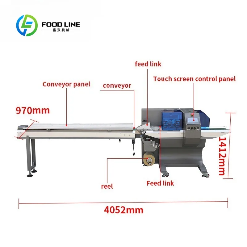 Automatic Popsicle Ice Cream Packaging Machine Horizontal Pillow Flow Packing Machine for Ice Lolly Bar Wrapping