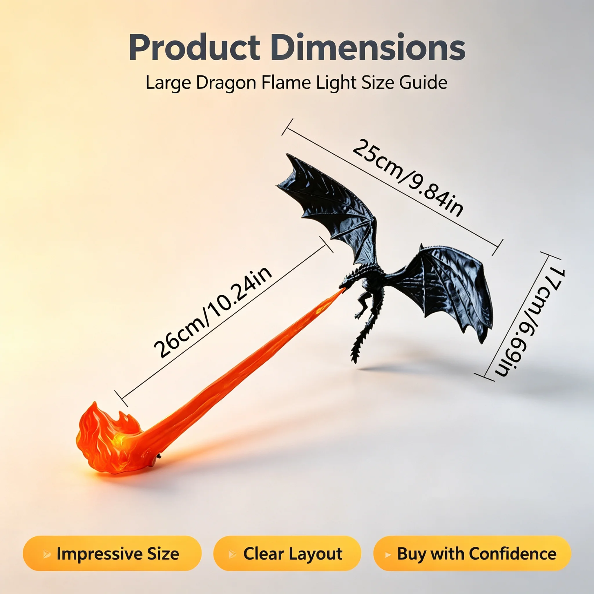 3D Dragon Flame Night Light Halloween Decor LED Flying Dragon Lamp USB Charging 3D Illusion Lamp Desktop Ornament Gift for Kids