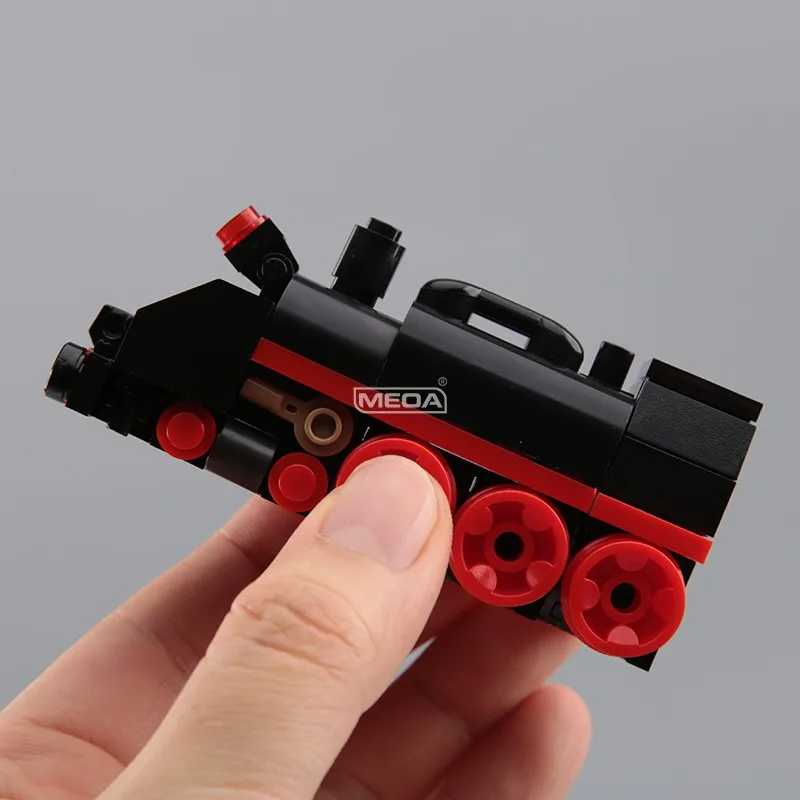 

MOC Mini Retro Steam Train Locomotive Model Building Blocks Toys Industrial Revolution Steampunk Era Bricks Children's Day Gifts