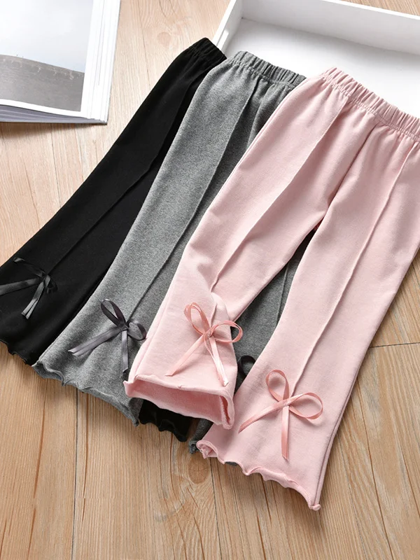 

Длинные брюки для девочек, весенне-осенние модные детские брюки-колокольчики, верхняя одежда, универсальная повседневная одежда с талией...