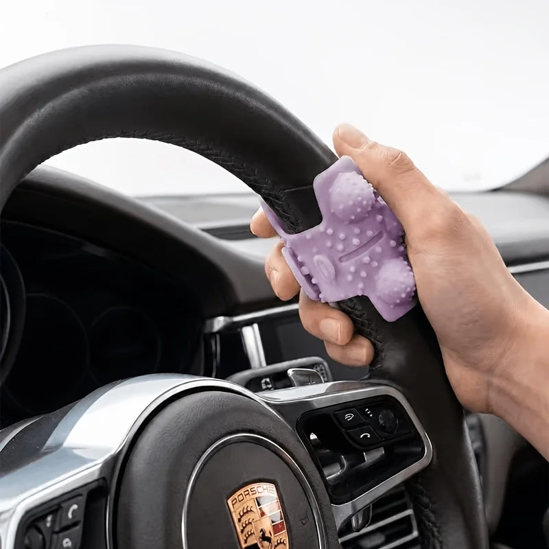 1pc Car Steering Wheel Massage Anti-Drowsy Return Position Reminder Anti-Slip Assist Wrap Strap Automotive Interior Set