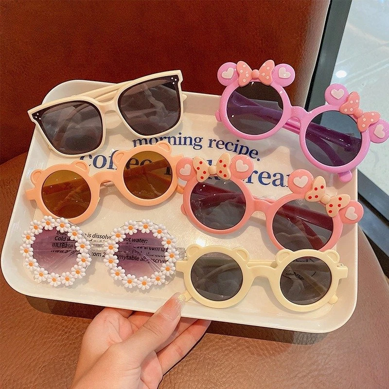 Cartoon Lovely Kids Sunglasses Bear Shape Frame Girls Children Sun Glasses Round Street Beat Baby Boy Eyeglasses Cute Shade