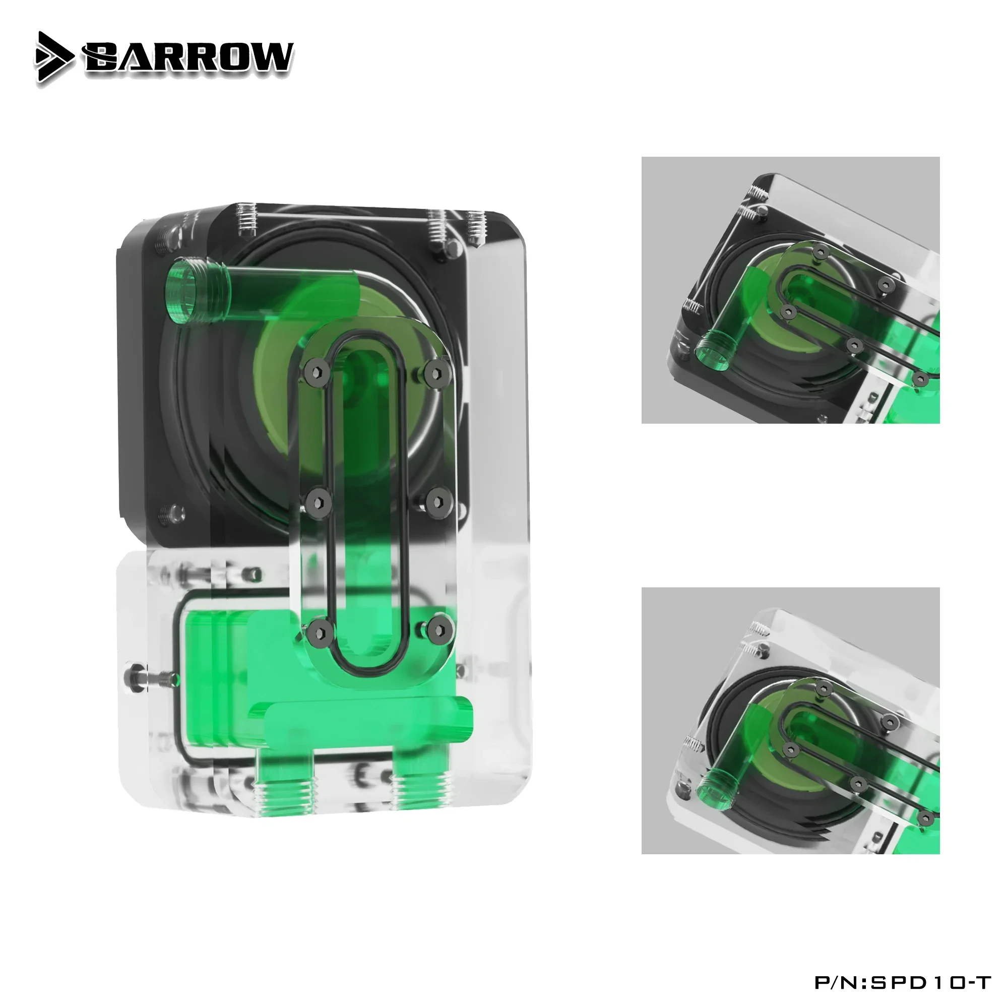 Barrow 12V DC Mini Water Cooling Pump Computer Pump G1/4 Thread 450L/H Water Pump Reservoir Water Cooling System Accessory SPD1-