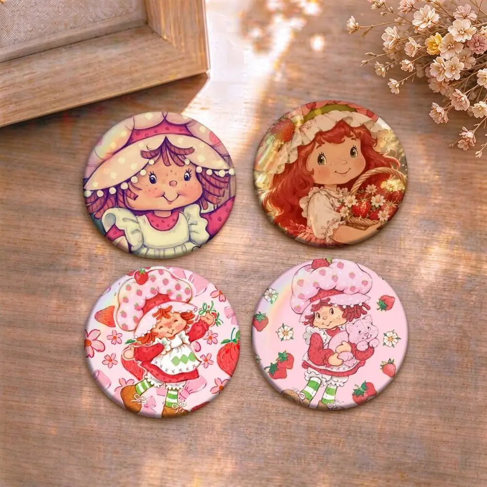 Strawberry Shortcake Berry Girl  Brooch Metal Badge Brooch, Fashion Decorative Pins for Hat Bag Clothing Decoration Gift