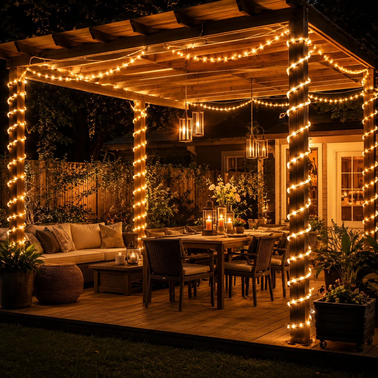 LED Rope Lights Flexible Tube String Light USB Powered Warm White 7/12/17/22M 50-200LED for Bedroom Patio Garden Christmas