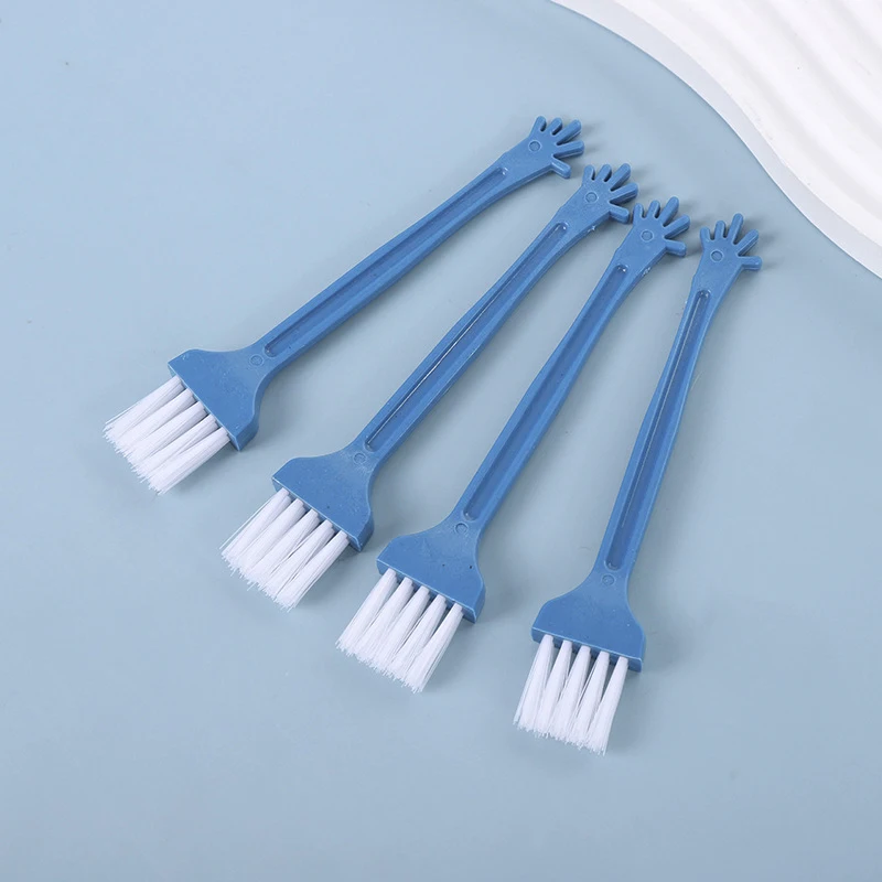 10Pcs Mini Scheerapparaat Borstel Elektrische Scheermes Hoofd Cleaning Trimmer Dust Remover Anti Statische Nylon Haren Pp Handvat 11.4Cm zwart Blauw