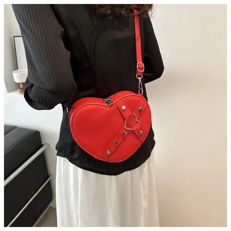 

E8FB Women Bag Fashion Shoulder Bag Heart Shaped Crossbody Bag Phone Bag Stylish Commuting Bag Shopping Bag Bag